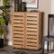 Baxton Studio Adalwin Modern and Contemporary Oak Brown Finished Wood 2-Door Shoe Storage Cabinet 189-11986-ZORO - alternate 1